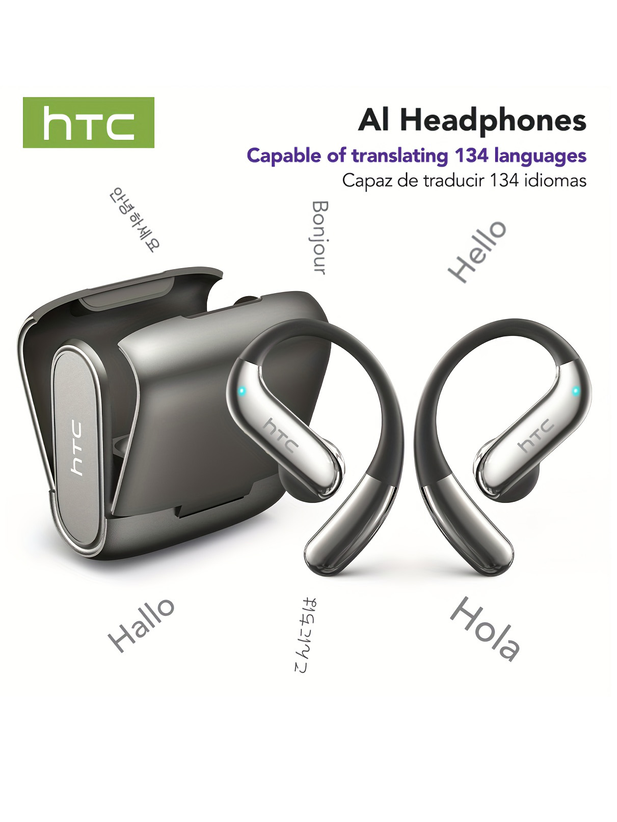 Earbuds Charging Case - Bluetooth-наушники с открытыми ушами HTC, 30-часовое